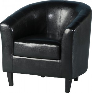Tempo Tub Chair in Black Faux Leather