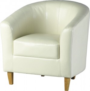 Tempo Tub Chair in Cream Faux Leather