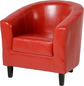 Tempo Tub Chair in Rustic Red Faux Leather
