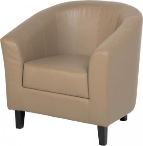 Tempo Tub Chair in Taupe Faux Leather