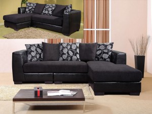 Rovigo Corner Suite in Faux Leather and Fabric