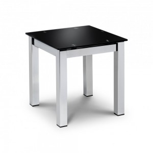 Tempo Black Glass Lamp Table