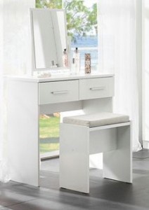 Topline High Gloss Dressing Table, Mirror and Stool