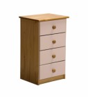 Verona 4 Drawer Bedside Antique With Pink Details