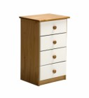 Verona 4 Drawer Bedside Antique With White Details