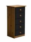 Verona 5 Drawer Bedside Antique With Graphite Details