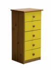 Verona 5 Drawer Bedside Antique With Lime Details