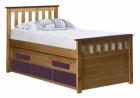 Captains Bergamo Guest Bed 3ft Antique With Lilac Details