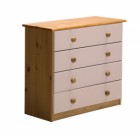 Verona 4 Drawer Chest Antique With Pink Details
