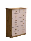 Verona 5+2 Drawer Chest Antique With Pink Details