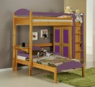 Maximus L Shape High Sleeper Antique With Lilac Details