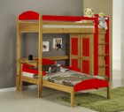 Maximus L Shape High Sleeper Antique With Red Details