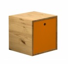 Cube with cover in Antique with Orange Detail