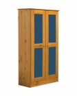 Verona 2 Door Wardrobe Antique With Blue Details