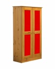 Verona 2 Door Wardrobe Antique With Red Details