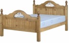 Corona Scroll 4 foot 6 inch Bed High Foot End in Distressed Waxed Pine