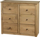 Panama 6 Drawer Chest in Natural Wax