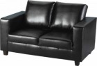 Tempo Two Seater Sofa in Black Faux Leather