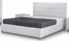 Longmore Double Bed in White Faux Leather