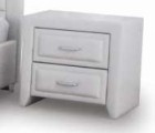 Longmore 2 Drawer Nightstand in White Faux Leather
