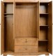 Cairo 4 Door 2 Drawer Mirrored Wardrobe in Dark Kennedy Pine Effect Veneer