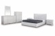 Longmore Double Bed in White Faux Leather