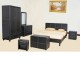 Odessa Double Bed in Black Faux Leather